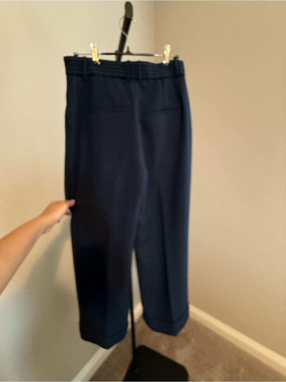 Abercrombie & Fitch Navy Pinstripe Vest and Wide-Leg Trousers - Picture 10 of 13